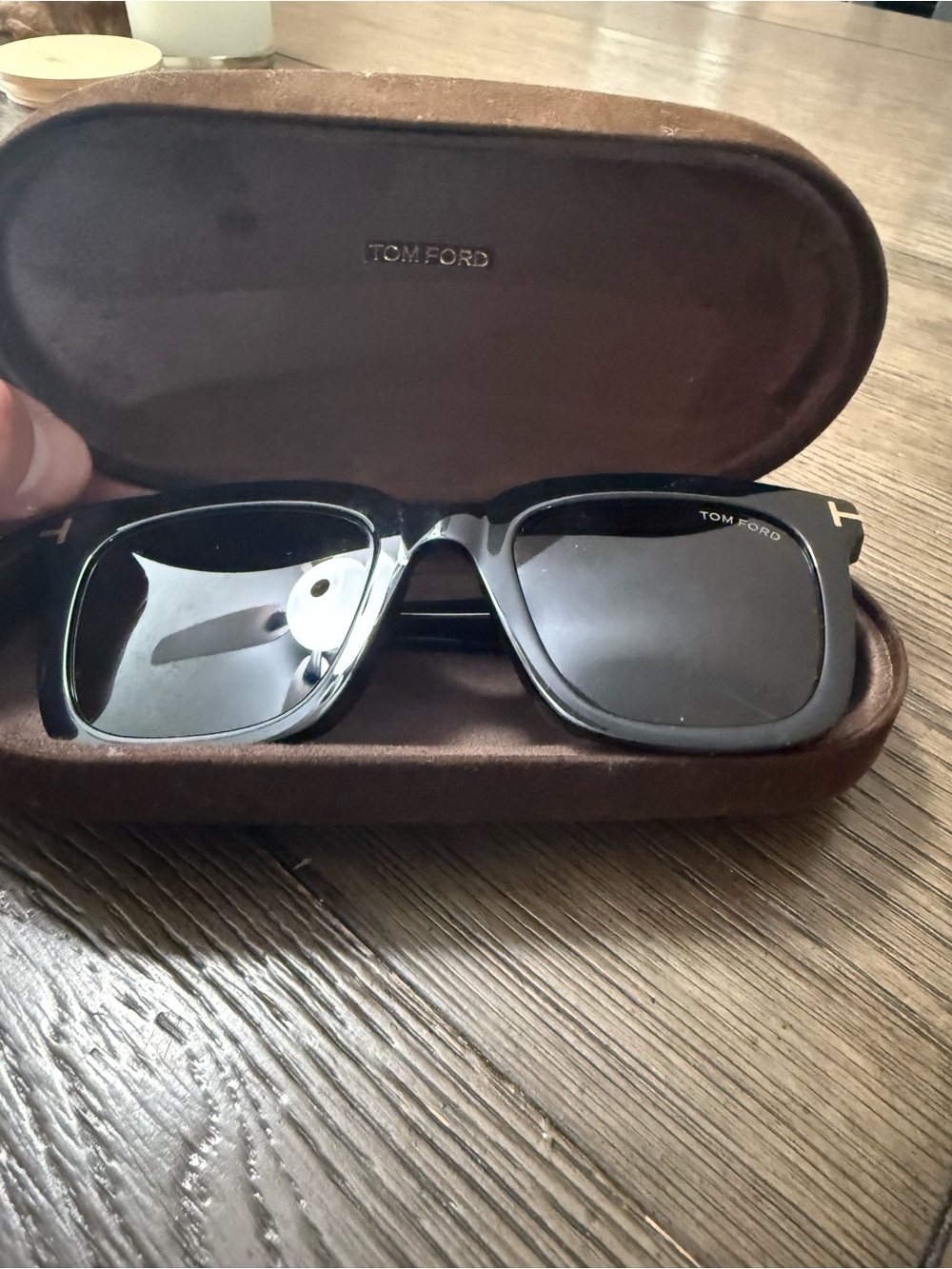 Tom Ford Black Men’s Sunglasses with Gold T Detail-Like new and never worn